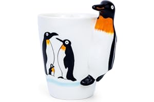 Arawat Kubek Pingwin Prezent 3d Kubek Zwierzę Ceramiczny Zabawny Kubek Do Kawy 400 Ml Filiżanka Świąteczna Herbata Kawa Kubek Słodki Prezent Urodzinowy Dla Chłopaka Dziewczyny Cioci Babci