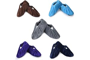 BlesMaller 5 Parre Schuhüberzieher Überschuhe aus Flanell für Haushalt, [Anti-Rutsch], [Wiederverwendbar], [Waschbar], [Atmungsaktiv]