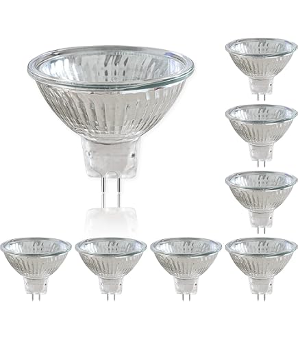 Ampoules Halogènes 50W MR16 GU5.3 Dimmables - 12V Blanc Chaud 2700K - Lot De 2