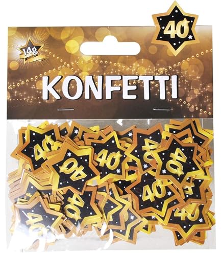 Produktbild von Deko 40 Geburtstag Mädchen 40. Geburtstag Deko-Set - 20 Servietten + 12 Windlichter + 100 Konfetti (Schwarz/Gold) Geburtstagsdeko Tischdeko