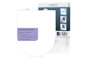 SCHÜTTE WC-Sitz passend zu Villeroy & Boch Subway 1, Omnia Architectura, Architectura, mit Absenkautomatik made in EU, Abnehmbarer Klodeckel aus bruchsicherem Duroplast, Toilettendeckel bis 250kg