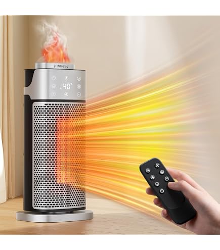 Brandson Termoventilatore Orizzontale 2000W - 3 Livelli (2 Caldo, 1 Freddo), Termostato, LED, Spegnimento Automatico, 230V