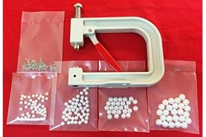 Pinza Applicatrice Perle Giorgetti Strass – Torchietto Manuale per Decorazioni Tessuti, Pelle, Scarpe, Borse + Kit 150 Perle 4 Misure
