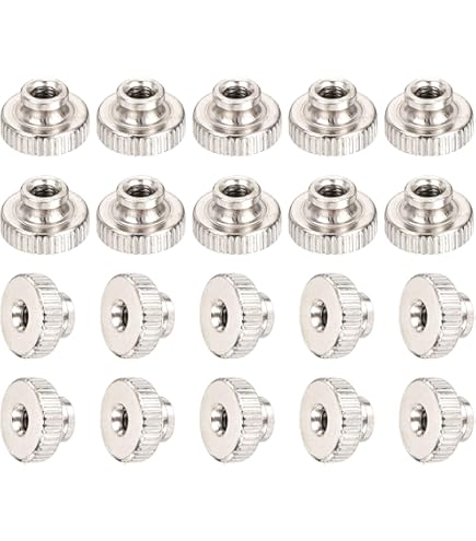 Knurled Thumb Nuts, Round Stepped Knobs Fasteners For 3D Printer Electronic Equipment Brass Tone