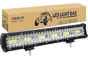 ‎RIGIDON RIGIDON 8D 17 Zoll 45 cm 360W außen alu led lichtleiste, 12V 24V Wasserdicht warmweiß offroad beleuchtung für Auto SUV Offroad ATV SUV LKW Traktor Fahrzeuge 4x4, Direkt led nebelscheinwerfer 6000K