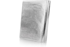 SDLDEER Aluminium Heat Shield Protection Barrier Cover, 60 x 200cm Self-Adhesive Fibreglass Exhaust Heat Shield Material, High Temperature Protection Mat for Hose, Automotive, Workshop, Household