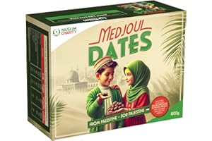 MUSLIM CHARITY HELPING THE NEEDY Muslim Charity All Natural Juicy Nutritious Palestinian Medjool Dates 800g - Vitamin Rich Delicious Palestinian Dates Delights Perfect for Ramadan