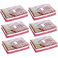 HomeStrap Non-Woven Single Saree/Suits Cover With 3 Inch Height - Pack Of 6 - Pink