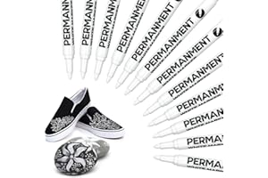 RiyaNed Rotuladores blancos a base de aceite, resistentes al agua, secado rápido, para dibujar piedras, madera, vidrio, cerámica, lienzo, neumáticos, textiles.