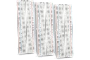 Chanzon 3 pcs Breadboard with 830 Tie Points (MB-102) Solderless Prototype Kit Universal PCB Bread Board plus 2 Power Rail and Adhesive Back for Small DIY Kits Arduino Proto Raspberry rasp Pi project