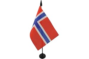 AZ FLAG - Tischflagge Norwegen - 15x10 cm - Norwegische Tischfahne 10 x 15 Cm - Flaggen