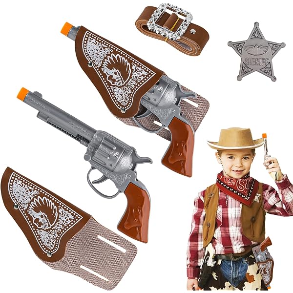 Cowboy-Kostüm-Set Für Kinder – Roter Hut, Bandana & Sheriff-Abzeichen, 3-teilig