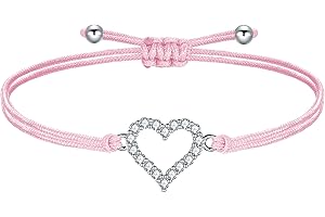 J.Endéar Bracciale Corde filigrana Argento 925 Infinito Amore Cuore Albero della Vita Bracciale per Ragazza Donna Adolescenti Regolabile, Figlia Nipote Compleanno Gioielli