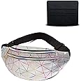 BAIYSFFG Bum Bag Fashion Waist Pack Bumbag for Women Men Lightweight Fanny Pack with 2 Zip Pockets & Adjustable Strap, Large Belt Bag for Dog Walking Running Hiking Jogging (Silver)