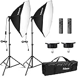 Softbox LED Set Luci per Studio Fotografico Softbox Octagon con 150W E27 Lampadine Dimmerabile 3000~6500K e Supporti Regolabi