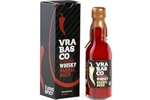 ‎I LOVE SPICY I LOVE SPICY Vrabasco Strong Whiskey 100ml – Ostry Sos Chili z 80% Fermentowanych Papryczek – Dojrzewał w Beczce po Whiskey – Poziom Ostrości 3/5 – Limitowana Edycja Gourmet