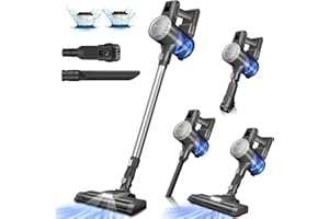 7SEVENJOKERS Akku Staubsauger,15000PA Staubsauger Kabellos,6 in 1 Vacuum Cleaner Handstaubsauger,mit 2 HEPA Filter,2000mAh 6-Cell Battery，Ultraleichter Staubsauger Kabellos für Hartböden Teppiche Tierhaare