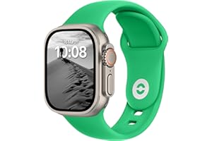 DONEGANI SB Cinturino Sport Compatibile con Apple Watch Band serie Ultra 9 8 7 6 5 4 3 2 1 SE｜49mm 45mm 44mm 42mm 41mm 40mm 38mm Bracciale silicone di colore Verde Veleno
