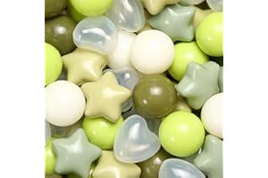 GOGOSO Ball Pit Balls 100 200 500 Pcs,Plastics Balls for Baby Toddlers Kids, Stars Hearts Shape for Pool,Play Tent,Party
