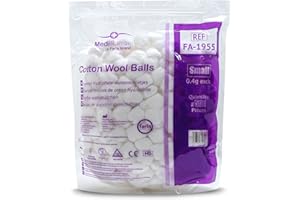 FARLA MEDICAL MediRange Small Cotton Wool Balls - 100% Pure Cotton - Lint-Free - for Cosmetic, Healthcare, and Beauty - Pack of 500