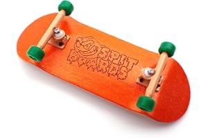 SPITBOARDS 34 mm Fingerboard Complete Wood Pro Set-Up (pre-assemblato, 5 strati), Pro Trucks, CNC Bearing Wheels, Foam Grip Tape,