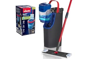 Vileda H2PrO Flat Mop Flat Plate Mop System | Clean and Dirty Water Separation | Designed to Save Water | One Hand Use | Compact Design | Microfibre Cleaning