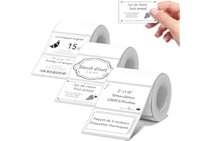 NIIMBOT 3 Rouleaus Etiquette Pour B1 B21 B3S Imprimante, Autocollantes Etiquette 50 * 30mm, 230 Pièces Par Rouleau, Blanc