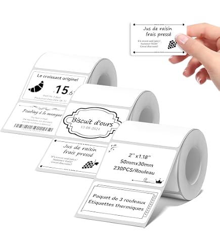 Étiquettes Thermiques Sur Rouleau - 70x32 Mm - 2100 étiquettes - Marque Thon - Fabriqué En Allemagne