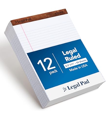 TOPS Docket Gold Writing Tablet, 5 x 8 Inches, Perforated, White, Narrow Rule, 50 Sheets per Pad