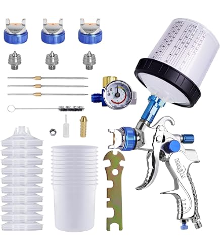 Kit Tazze Usa E Getta Per Pistola A Spruzzo HVLP/LVLP – 600ml, 50 Pezzi + Filtri E Accessori, Per Vernici E Resine