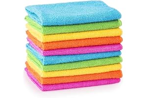 MTS (10) - MTS 10/20/30/40/50 Microfibre Cleaning Cloths Dusters Car Bathroom Polish Towels (10), Multi-coloured