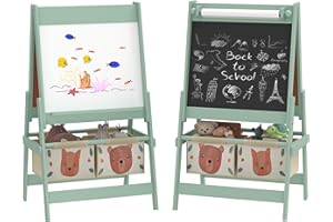 ‎AIYAPLAY AIRPLAY Children's Easel, Children's Board Double-Sided Whiteboard and Blackboard Stand Board with Paper Roll, Includes Accessories for Children Boys & Girls 3-8 Years