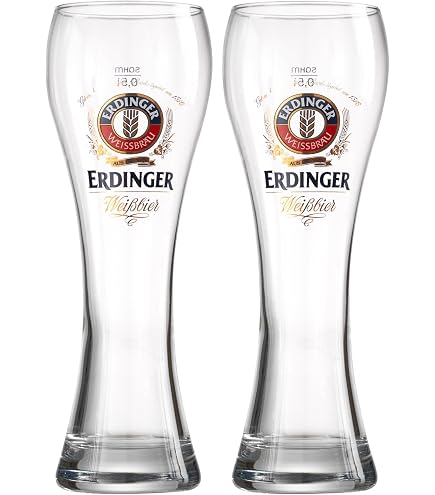 Lot De 2 Verres à Bière Blanche PAULANER - Forme Spirale, 0.5 L Chacun | Fabriqué En Allemagne, Lavage Main - 2
