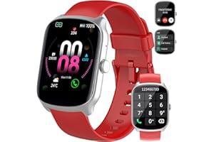 QECNATO Smart Watch for Men Women Answer/Make Calls, 1.95" Curved Screen Smartwatch with Heart Rate Sleep Monitor, Fitness Watch with 110+ Sports Modes, IP68 Waterproof Fitness Tracker for iOS/Android, Red