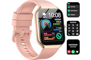 JUGEMAN Reloj Inteligente Mujer Hombre, 1.96" Smartwatch con Llamada Bluetooth, Pulsómetro/Monitor de Sueño/Podómetro, Smartwatch Mujer 113+ Modos Deporte, Pulsera Actividad Impermeable IP68 para Android iOS
