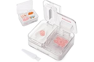 LAUVIOMIFY Tablettenteiler mit Aufbewahrungsbox - Sicher und Kompakt - Aus Lebensmittelechtem PP und Edelstahl - mit Silikondichtung - Ideal zum Schneiden - Zerkleinern und Aufbewahren von Pill