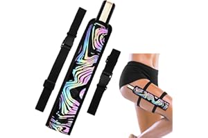 Cosblank Summer Rave Fan Holster Rave Fan Holder Folding Hand Pouch Foldable Sleeves with Waist Belt for Thigh Party (Vortex Style)