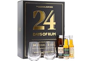 1423 WORLD CLASS SPIRITS 24 DAYS OF RUM The Original Rum Box Black Edition 41,3% Vol. 24x0,02l in Giftbox with 2 Nosing glasses