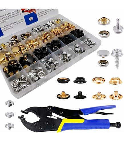Ysimple 80 Sets Boutons Pression Métal 15 Mm – Kit Complet Avec Outils, 4 Couleurs Pour Couture Cuir, Vêtements, Sacs & Artisanat