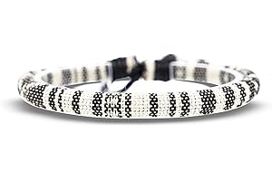 Made by Nami Surfer Bracelet pour hommes et femmes - boho hippie - accessoires de plage et de festival - fabriqués à la main - 100% coton écologique, imperméable et ajustable (Rose) (Blanc)