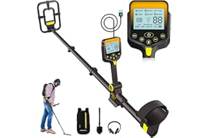 OKESAM Metal Detector Professionali - 2000mAH Ricaricabile Metal Detector Oro per Adulti con Display LCD, Alta Precisione, Bobina di Ricerca IP68 Impermeabile da 10", Pieghevole e Retrattile
