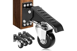 Yeabett Heavy Duty Wheels 420KG, 4 Heavy Duty Casters Side Mounted All Steel Construction Urethane, Bonus Install Template, 4 Pack