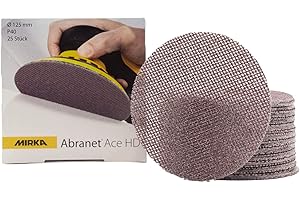 MIRKA Abranet Ace HD Disques abrasifs filet Ø 125mm autoagrippant - grain P40-25 pcs - AH23202540 - Pour ponceuses excentriques 125mm - pour poncer les surfaces dures, bois, mastic, peinture, métal
