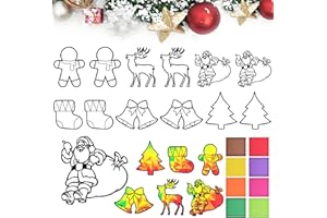 QIURUYUE 12 Stück Weihnachten Basteln Kinder, 12 Stück Fensterbilder Weihnachten Basteln,Sonnenfänger Bastelset Weihnachten,Bastelvorlagen Fensterb