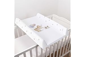 BABY COMFORT Fasciatoio ultra leggero con base rigida e fasciatoio, 70 x 50 cm, adatto per lettino da 120 x 60 cm, unisex, con cuneo, anti-rotolo, impermeabile, con bordi rialzati (Friends Forever)