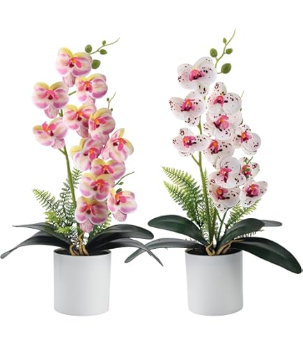 Orchidee oranje kunstplant - Kunstplanten kopen? | Korting tot 10