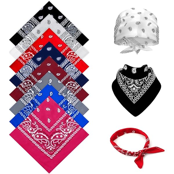 14 Bandane Colorate Paisley - Foulard Di Cotone Per Uomo, Donna E Bambini 55x55cm - Foto 8