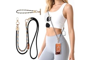 memumi 3 en 1 Universal Teléfono Cordón, Crossbody Cuello Muñeca Correa para Todos los Teléfonos, Antirrobo Seguro Cordón, Material de Primera Calidad Tejida para Ciclismo Viajes