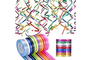 Band med Slinga Dekorativ Tejp av Polyeten med Glitter i Ljusa Färger för Gåvor, Hantverk och Förpackningar, Presentförpackni