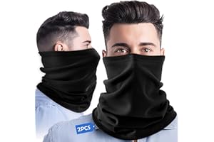 Showvigor 2 Stück Winter Loop Schal Herren & Damen, Baumwolle Atmungsaktiv Schlauchschal Halswärmer Halstuch Winddicht Ski Maske Warmer für Outdoor Skifahren Motorrad Laufen Radfahren